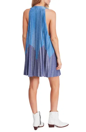 Free People Pleated Love Metallic Mini Dress thumbnail 2