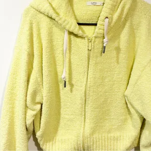 UGG Yellow Fleece Hana Full Zip Hooded Sweatshirt Size Medium thumbnail 2