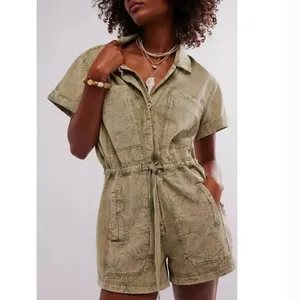 NWOT Free People rhodes chino coverall - moss stone Medium thumbnail 3