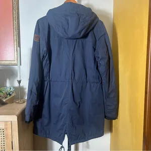 Columbia Women's Canyon Cross Jacket Parka Coat Blue Plaid‎ Hood Size Large thumbnail 6