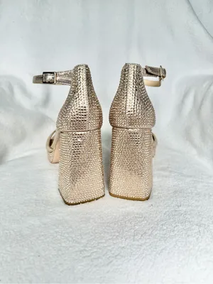 Jessica Simpson Women’s Gold Platform Ankle-Strap Sandal - new no tags Size 9 thumbnail 6