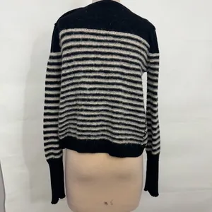 Free People Black and White Crew Neck Sweater Size Large thumbnail 3