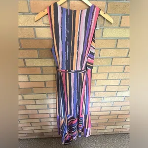 Great Jones Sleeveless Stripe Wrap Dress in Vibrant Orchid Size Small RTR thumbnail 7