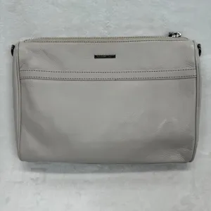 Rebecca Minkoff Crossbody Bag Leather Silver Hardware Pale Gray Small‎ thumbnail 10
