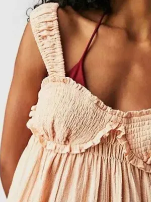 Free People Blissful Breeze Linen-Blend Mini Dress Small thumbnail 4