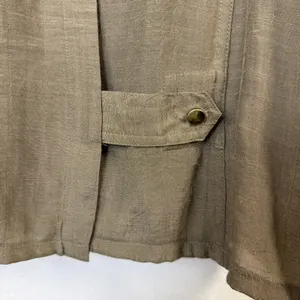 Chico's Women's 3/4 sleeve Open Front Jacket zipper accents flowy bohemian thumbnail 8