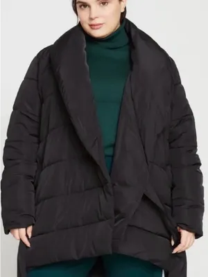Universal Standard Kanda 2 Wrap Puffer Coat Women's Black Tie Jacket size 18/20 thumbnail 1