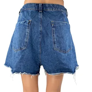 Zara Women's Blue High Waisted Cut-Off Skort Skirt Denim Jean Shorts Size XL thumbnail 3