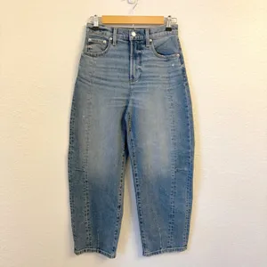 Pistola‎ Eli Barrel Jeans 24 Rhythm Vintage High Rise Arched Cropped Light Wash thumbnail 2