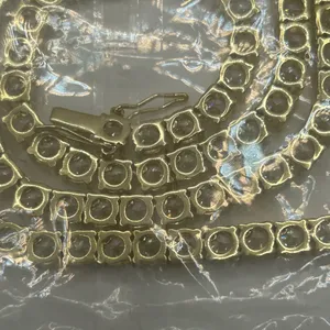 Tennis Chain Real Gold CZ ICED Necklace Chain Hip Hop 5mm 22 Inch Men Women thumbnail 6