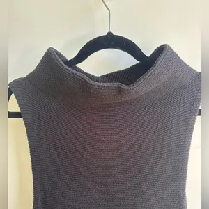 Free People Black Funnel Neck Sleeveless Sweater‎ Tunic XS chic minimalist thumbnail 3