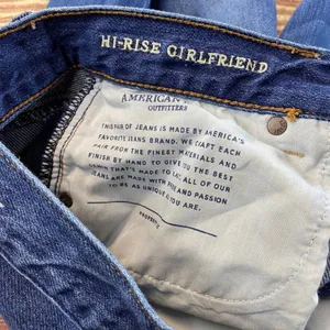 American Eagle Hi-Rise Girlfriend Distressed Medium Wash Womens Blue Jeans sz 8 thumbnail 5