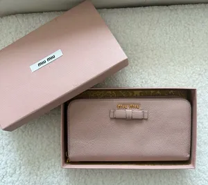 Miu Miu Blush Pink Leather Wallet with Bow thumbnail 1