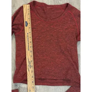 Lululemon Swiftly‎ Tech 2.0 Cropped Long Sleeve Shirt Heathered Red Women's 6 thumbnail 3