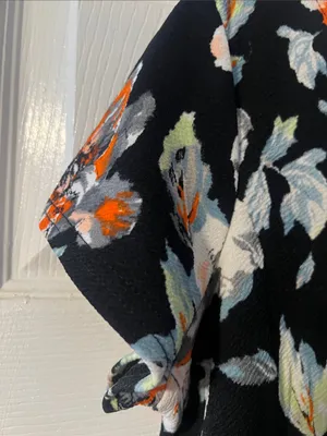 Boohoo Black Floral Mini Dress with Orange and Cream Blooms thumbnail 3