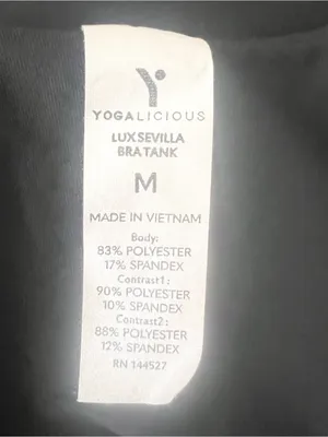 Yogalicious Black Lux Sevilla Bra Tank Scoop Neck Crop Top Size Medium thumbnail 7