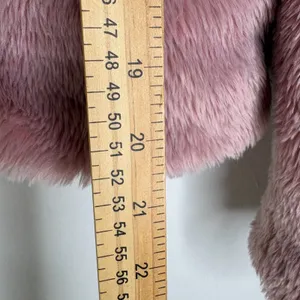 Free People Pink Faux Fur Coat Women’s Small Plush Teddy Shaggy Y2K Boho Jacket thumbnail 6