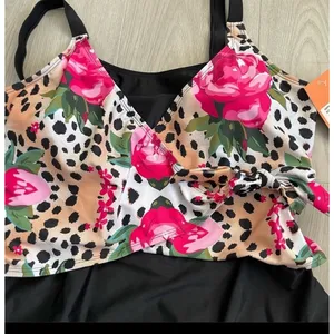 NWT Size 8 Women's‎ One Piece Animal Print & Floral Swimsuit by Noon Swim thumbnail 5