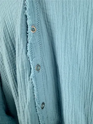 We The Free Summer Daydream gauze Button down in blue size large thumbnail 6