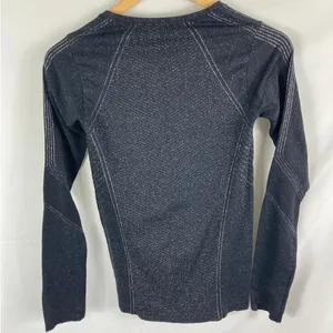 Athleta Black Silver Metallic Glitter Flurry Shine Base Layer Top Size XS thumbnail 7