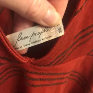 Free People Open Back Red Chevron Dress thumbnail 4