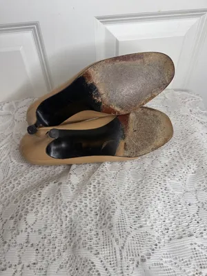 Stuart Weitzman tan leather detailed toe slip on heels bow embellishment sz 8.5 thumbnail 9
