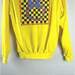 SoulCycle Women's Crewneck Sweater M Bright Yellow Cotton Pullover Made in USA thumbnail 7