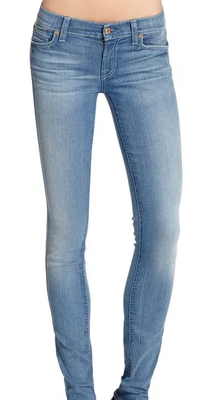 7 For All Mankind Light Wash Roxanne Skinny Jeans Designer Denim Minimalist thumbnail 1