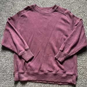 Aerie Burgondy Crew Neck Sweatshirt thumbnail 1