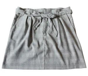 Banana Republic Womens Glen Plaid Grey A-Line Academia‎ Preppy Belted Skirt 14 thumbnail 1