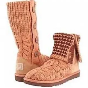 UGG Knitted High Boots in Orange Salmon Women’s Size 8 thumbnail 1