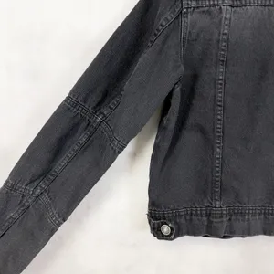 Free People Women Denim Jacket XS Black Grunge‎ Indie Rock Trucker Western Urban thumbnail 7