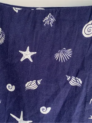 A New Day navy linen seashell nautical wrap skirt skort beach coastal cottage 6 thumbnail 6