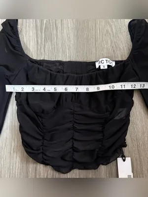 Black Mesh Corset-Style Crop Top TIC TOC Size Small Clubwear Maddy Euphoria thumbnail 8