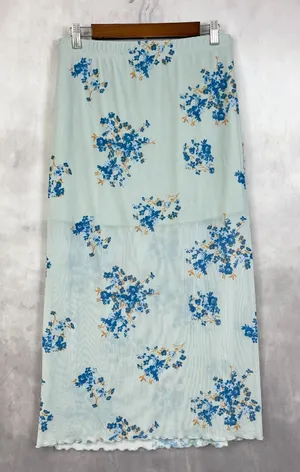 Stitch & Pine‎ Womens Mesh Mini Maxi Skirt Size Medium Cottage Fairy Boho Retro thumbnail 1