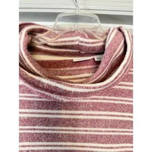 LL Bean Maroon Striped Cowl Neck Soft Cozy‎ Sweater SzXL thumbnail 8