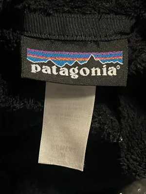 Womens M Patagonia Re-Tool Full Zip Fleece Jacket-Black High Pile Fuzzy Zippered thumbnail 9