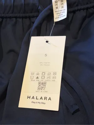 Halara Palazzo Navy Pants Wide Leg Flowy Drawstring Pockets Casual Size S NWT thumbnail 5
