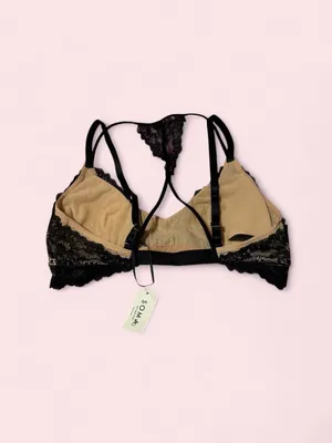 Soma Black Lace Bralette with Strappy Back Detail thumbnail 2