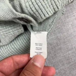 Madewell Cardigan Sweater Womens XS Green Cotton Nylon V Neck Pockets Knit thumbnail 6