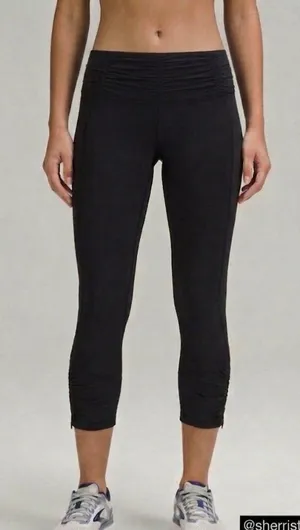 Lululemon Runday Crop 23" Running Tights Black Reflective Zippers Luxtreme 8 thumbnail 1