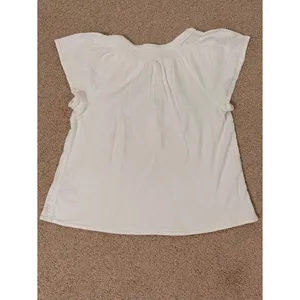 Vineyard Vines White 100% Cotton Gauze Smocked Boho Peasant Blouse‎ Top Medium thumbnail 4