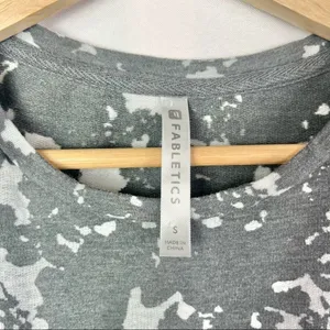 Fabletics‎ Gray & White Burnout Pullover Crewneck Sweatshirt S thumbnail 4