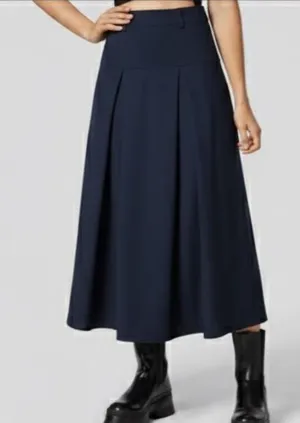 Halara High Waisted Side Zipper Solid Pleated Casual Midi Skirt XS New thumbnail 1