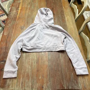 Gymshark Cropped Hoodie Small Gray White Workout Athletic thumbnail 9