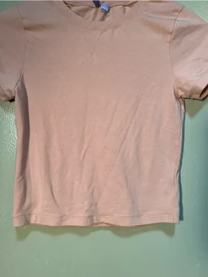 Florence by Mills Women's Sz Small Baby Shrunken Tee Mahogany Beige Brown Cotton thumbnail 3