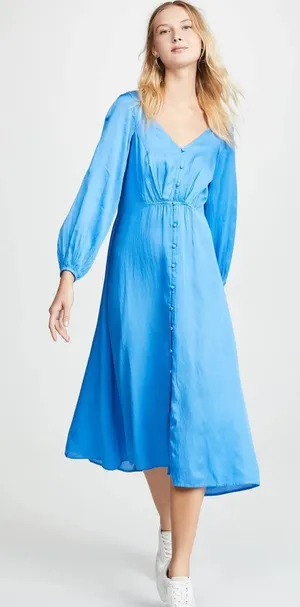 Free People Womens Later Days Midi Dress Size Small thumbnail 1