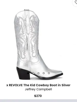 Silver Western Embroidered Cowboy Boots Size 8 thumbnail 6