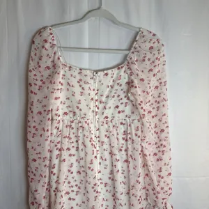 FRANCESCA'S MI AMI WHITE RED FLORAL LONG SLEEVE BABYDOLL DRESS Size XS Preowned thumbnail 14