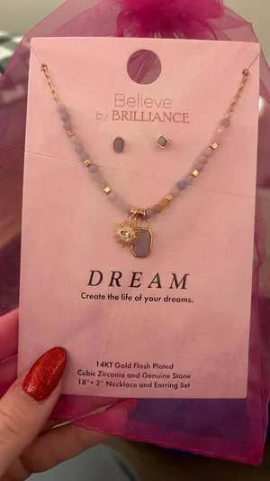 Necklace Earings Set Gold thumbnail 1